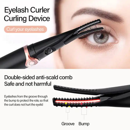 2 in 1 Portable Electric Eyelash Curlers Mini Curling Lash Clip Comb Rizador de Pestanas Heated Eyelash Curler