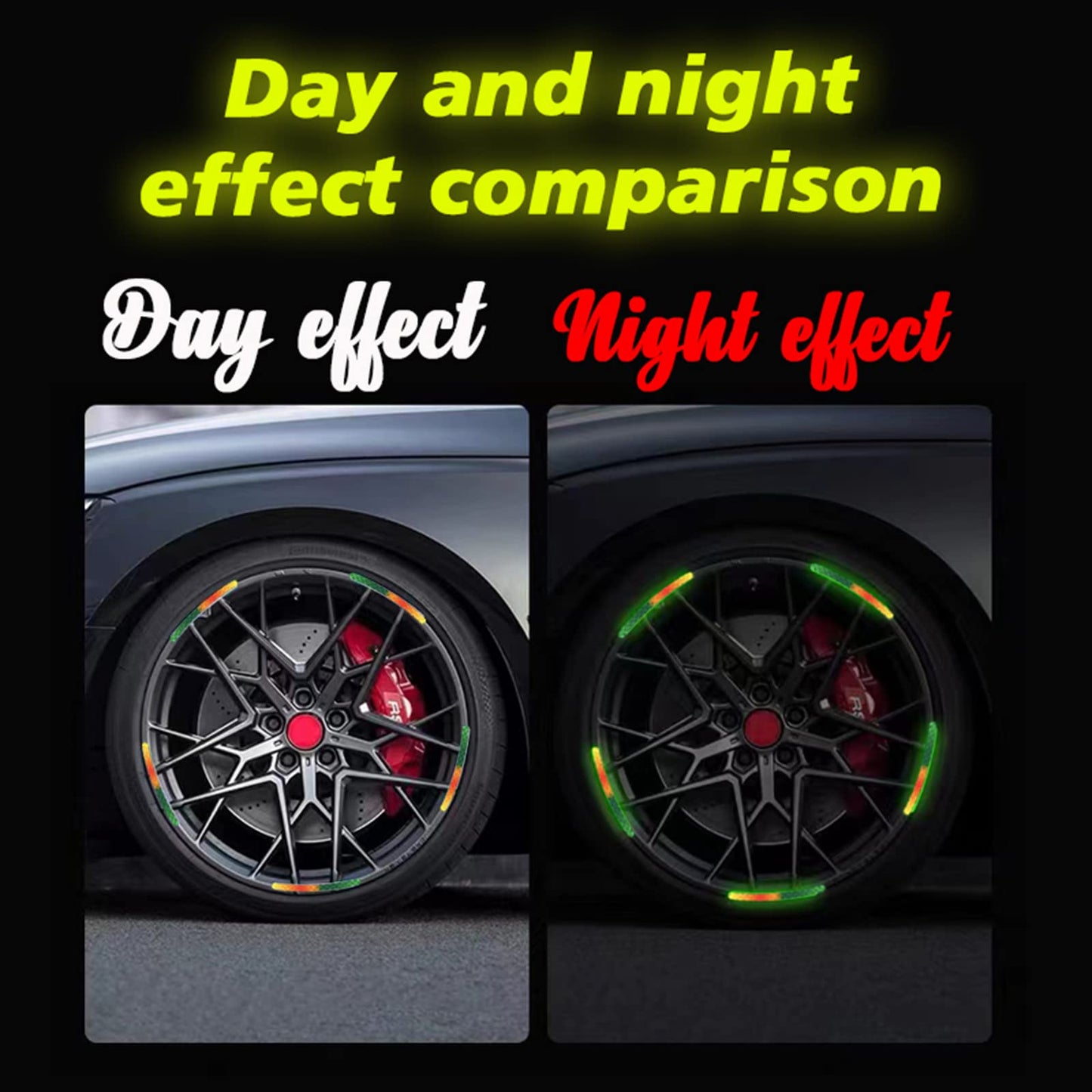 🩸🩸🩸The 2024 new car🩸🩸 is equipped with glow-in-the-dark reflective hub stickers.🩸🩸🩸