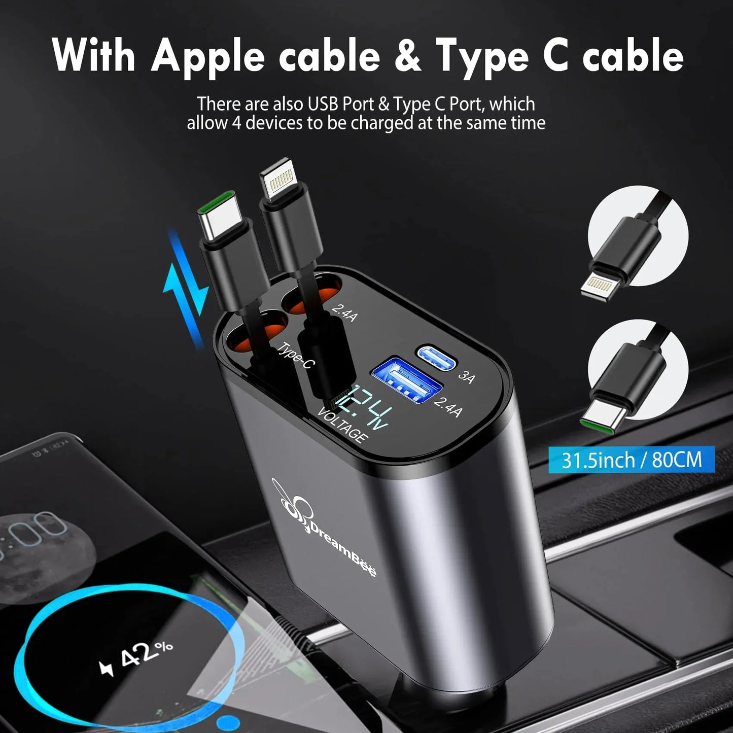 🚗🚗RETRACTABLE FAST CAR CHARGER🚗🚗